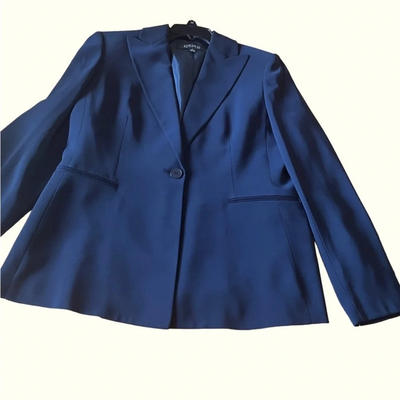 Kasper navy blue one button jacket, size 10 - Picture 1 of 4